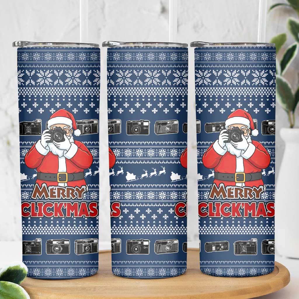 Merry Clickmas Christmas Skinny Tumbler Xmas Holiday Patterns - Wonder Print Shop