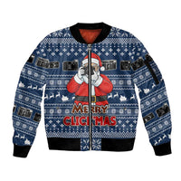Merry Clickmas Christmas Sleeve Zip Bomber Jacket Xmas Holiday Patterns - Wonder Print Shop