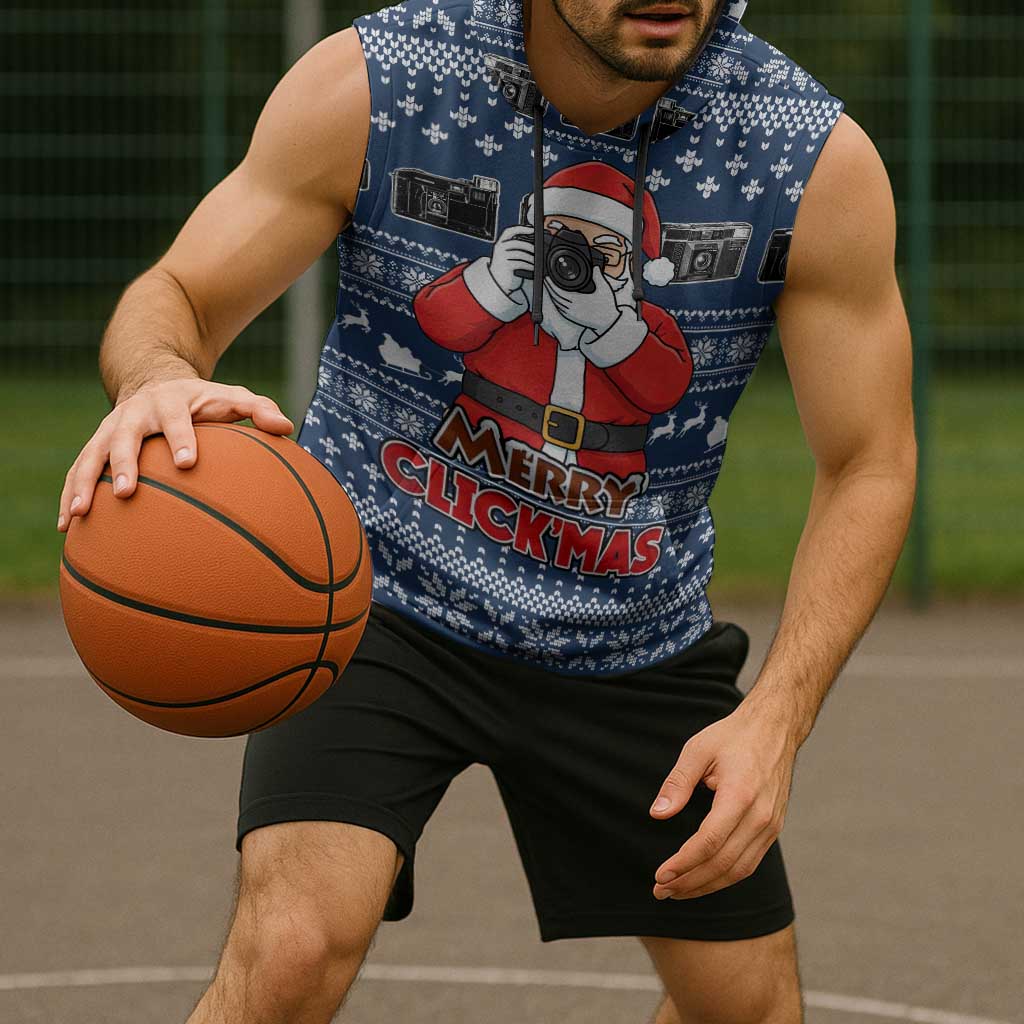 Merry Clickmas Christmas Sleeveless Hoodie Xmas Holiday Patterns - Wonder Print Shop