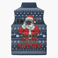 Merry Clickmas Christmas Sleeveless Puffer Jacket Xmas Holiday Patterns - Wonder Print Shop