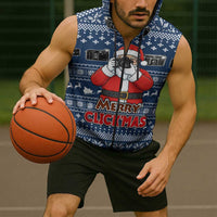 Merry Clickmas Christmas Sleeveless Zip Hoodie Xmas Holiday Patterns - Wonder Print Shop
