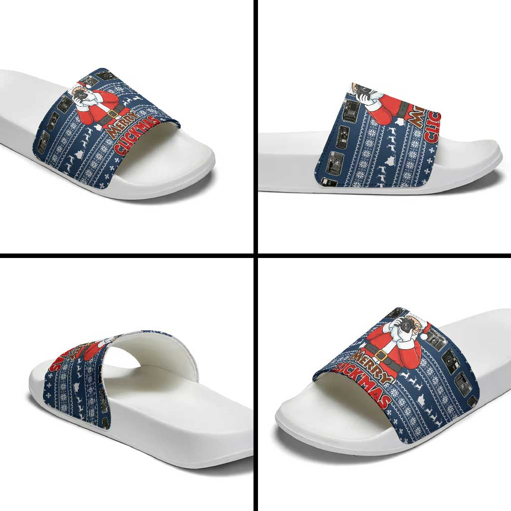 Merry Clickmas Christmas Slide Sandals Xmas Holiday Patterns - Wonder Print Shop