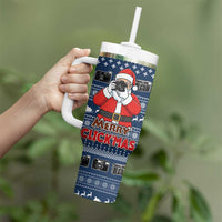 Merry Clickmas Christmas Tumbler With Handle Xmas Holiday Patterns - Wonder Print Shop