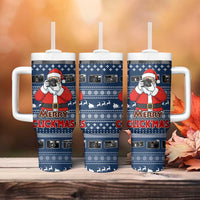 Merry Clickmas Christmas Tumbler With Handle Xmas Holiday Patterns - Wonder Print Shop