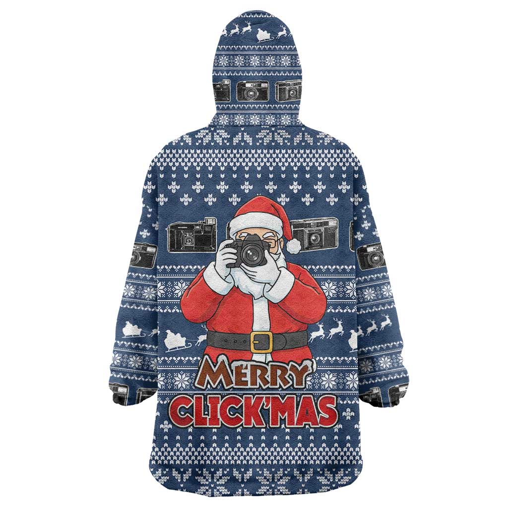 Merry Clickmas Christmas Wearable Blanket Hoodie Xmas Holiday Patterns - Wonder Print Shop