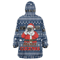 Merry Clickmas Christmas Wearable Blanket Hoodie Xmas Holiday Patterns - Wonder Print Shop