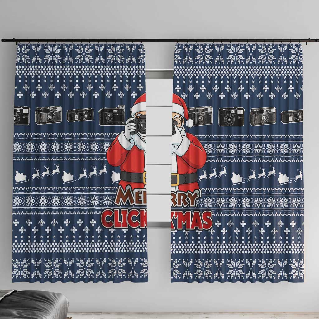 Merry Clickmas Christmas Window Curtain Xmas Holiday Patterns - Wonder Print Shop