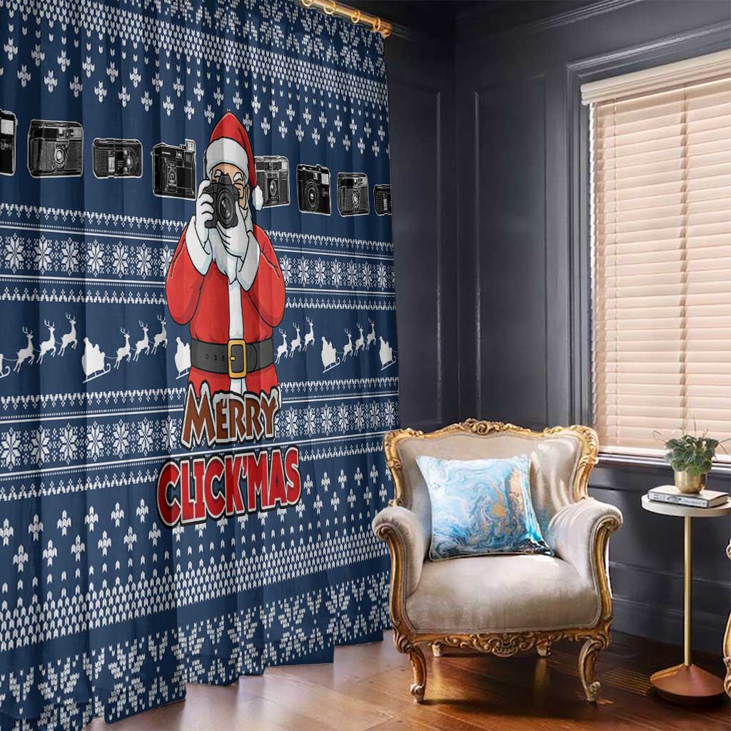 Merry Clickmas Christmas Window Curtain Xmas Holiday Patterns - Wonder Print Shop