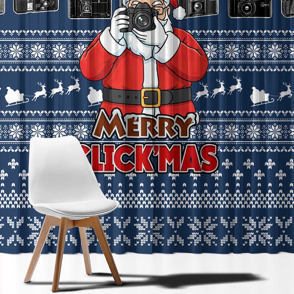 Merry Clickmas Christmas Window Curtain Xmas Holiday Patterns - Wonder Print Shop