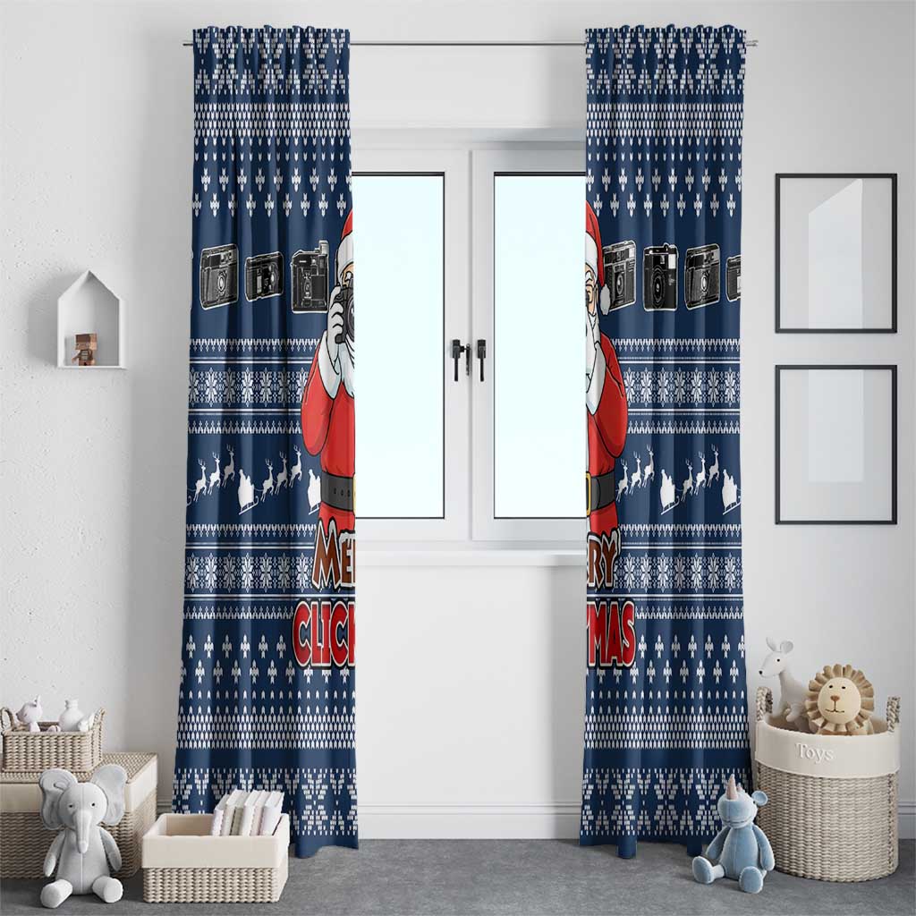 Merry Clickmas Christmas Window Curtain Xmas Holiday Patterns - Wonder Print Shop