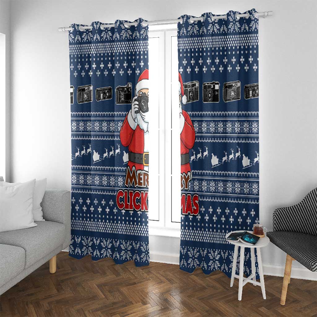 Merry Clickmas Christmas Window Curtain Xmas Holiday Patterns - Wonder Print Shop