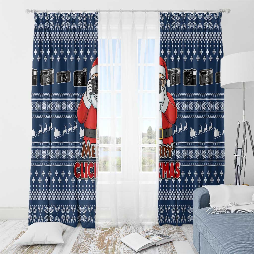 Merry Clickmas Christmas Window Curtain Xmas Holiday Patterns - Wonder Print Shop