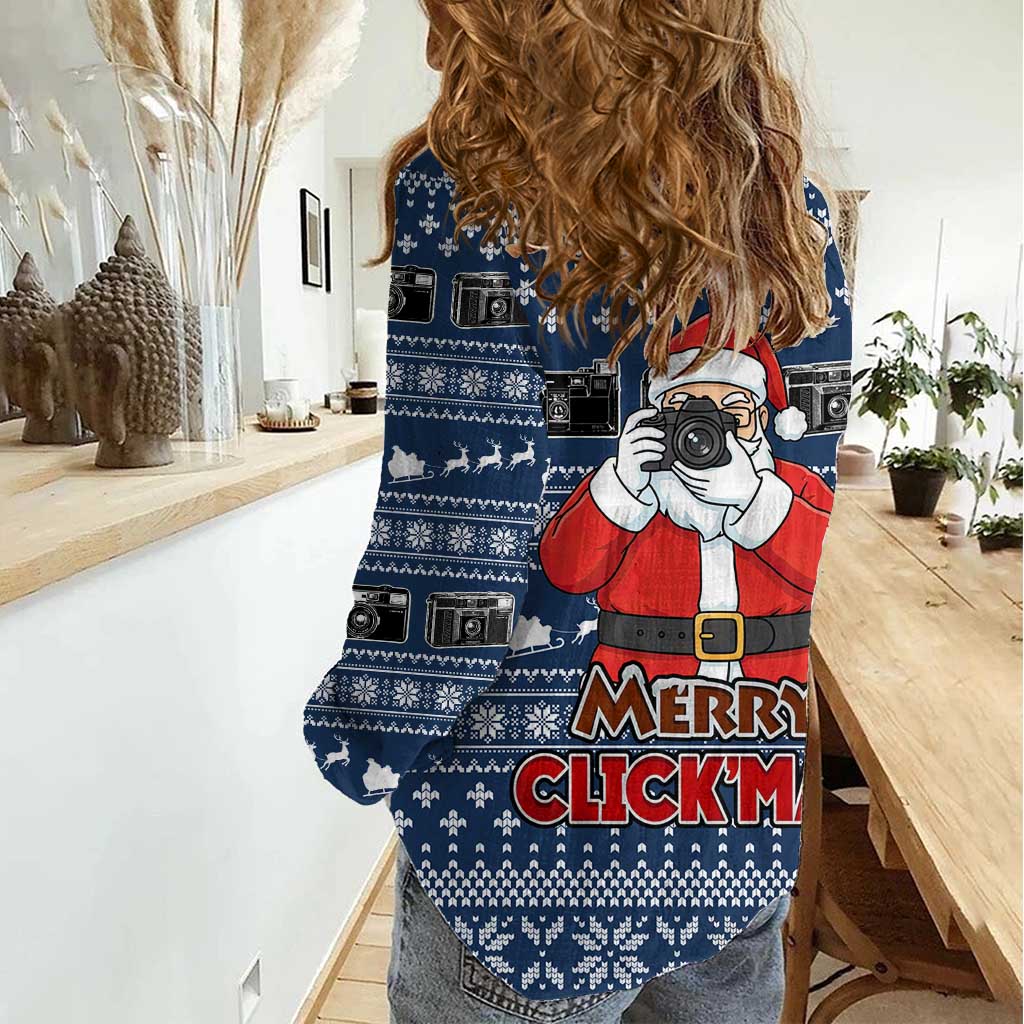 Merry Clickmas Christmas Women Casual Shirt Xmas Holiday Patterns - Wonder Print Shop