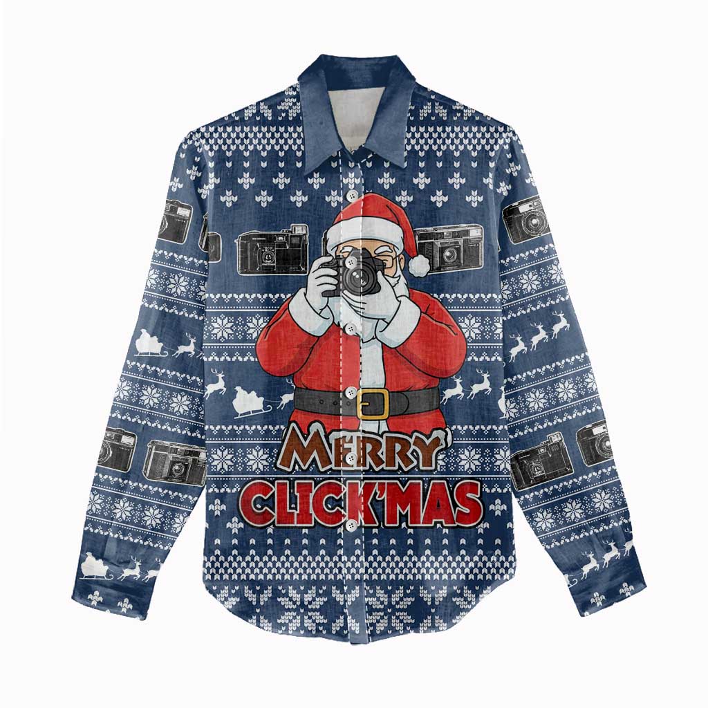 Merry Clickmas Christmas Women Casual Shirt Xmas Holiday Patterns - Wonder Print Shop
