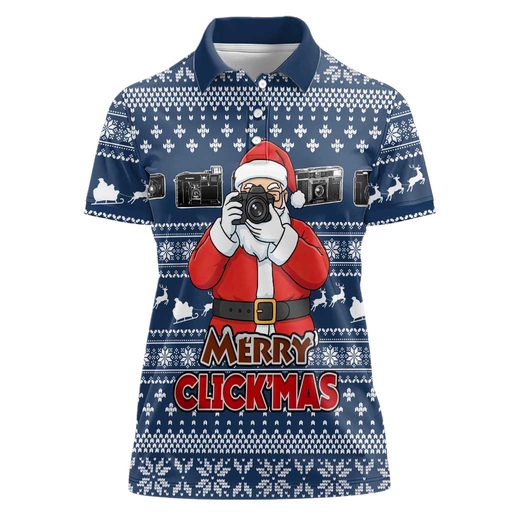 Merry Clickmas Christmas Women Polo Shirt Xmas Holiday Patterns - Wonder Print Shop
