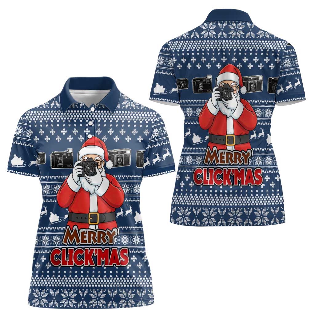 Merry Clickmas Christmas Women Polo Shirt Xmas Holiday Patterns - Wonder Print Shop