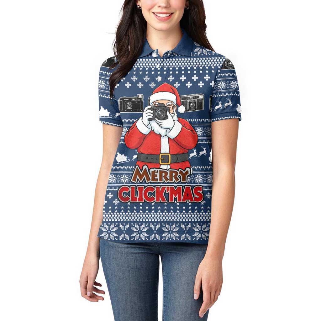 Merry Clickmas Christmas Women Polo Shirt Xmas Holiday Patterns - Wonder Print Shop