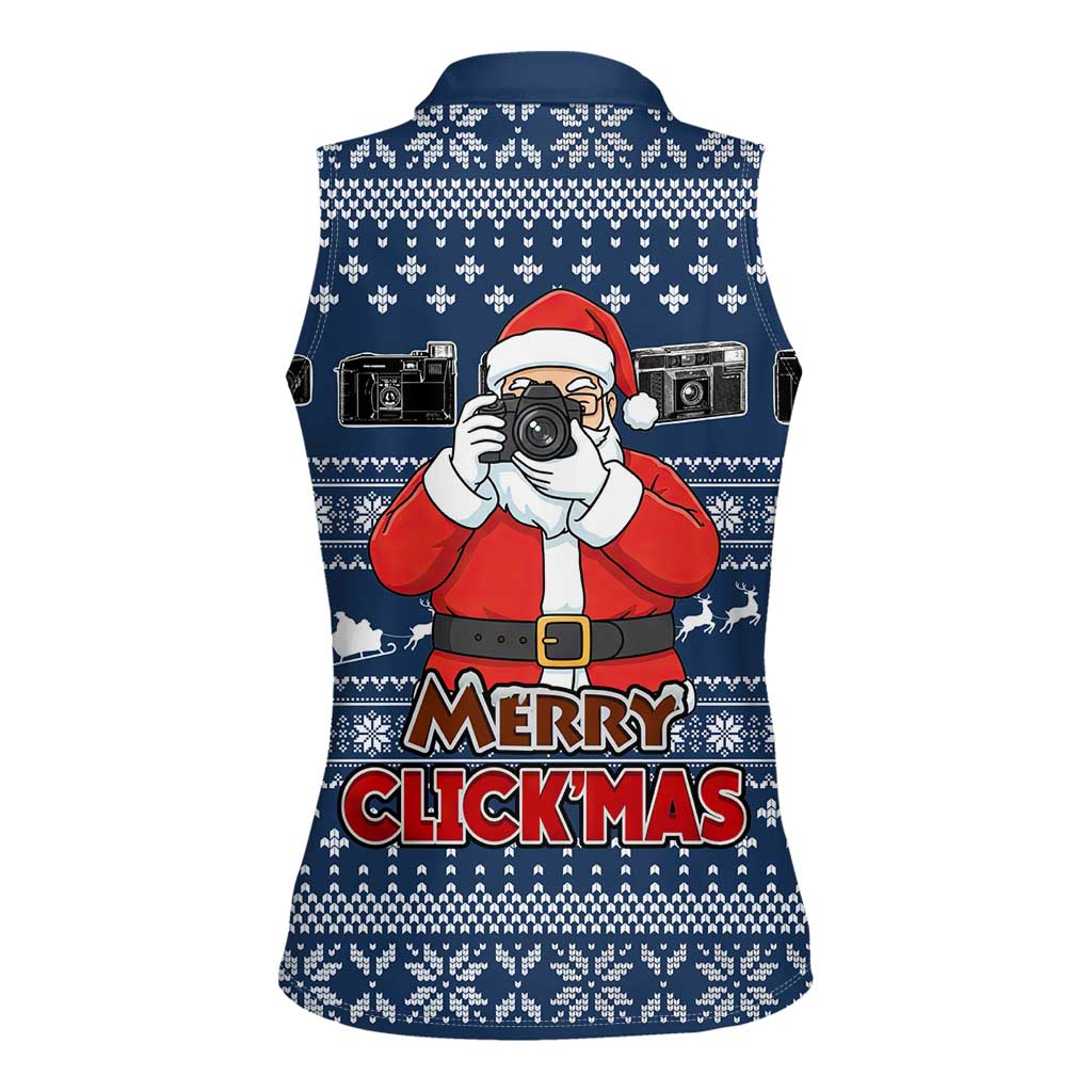 Merry Clickmas Christmas Women Sleeveless Polo Shirt Xmas Holiday Patterns - Wonder Print Shop
