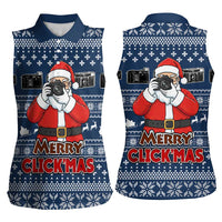 Merry Clickmas Christmas Women Sleeveless Polo Shirt Xmas Holiday Patterns - Wonder Print Shop