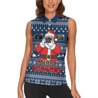 Merry Clickmas Christmas Women Sleeveless Polo Shirt Xmas Holiday Patterns - Wonder Print Shop