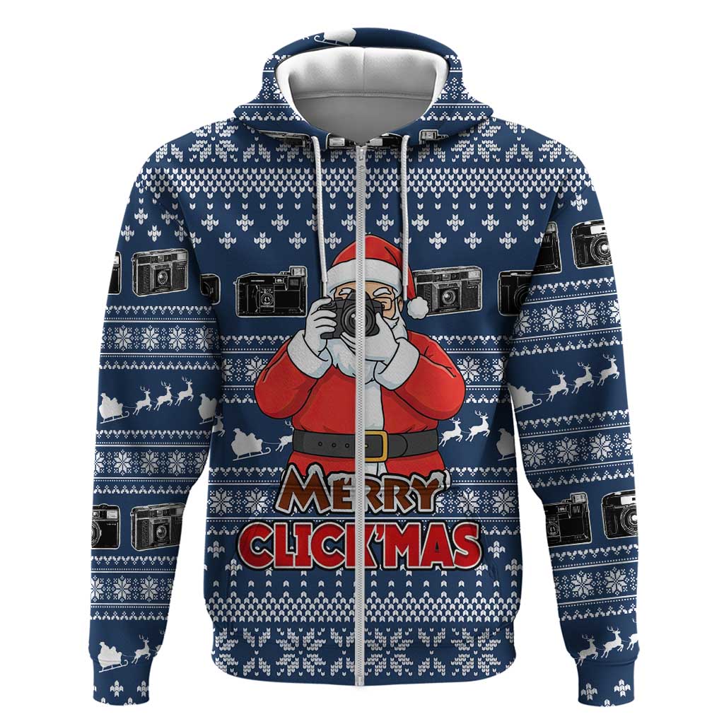 Merry Clickmas Christmas Zip Hoodie Xmas Holiday Patterns - Wonder Print Shop