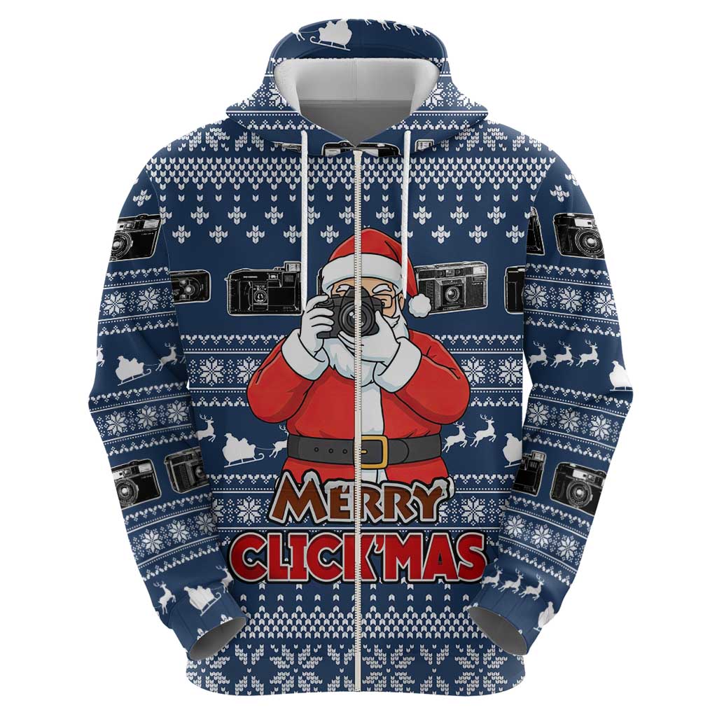 Merry Clickmas Christmas Zip Hoodie Xmas Holiday Patterns - Wonder Print Shop