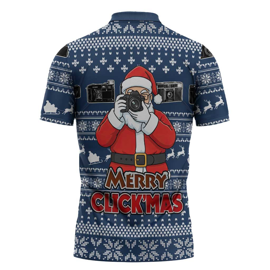 Merry Clickmas Christmas Zipper Polo Shirt Xmas Holiday Patterns - Wonder Print Shop