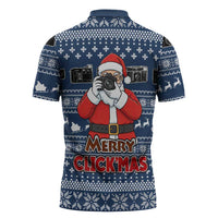 Merry Clickmas Christmas Zipper Polo Shirt Xmas Holiday Patterns - Wonder Print Shop