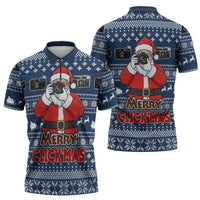 Merry Clickmas Christmas Zipper Polo Shirt Xmas Holiday Patterns - Wonder Print Shop
