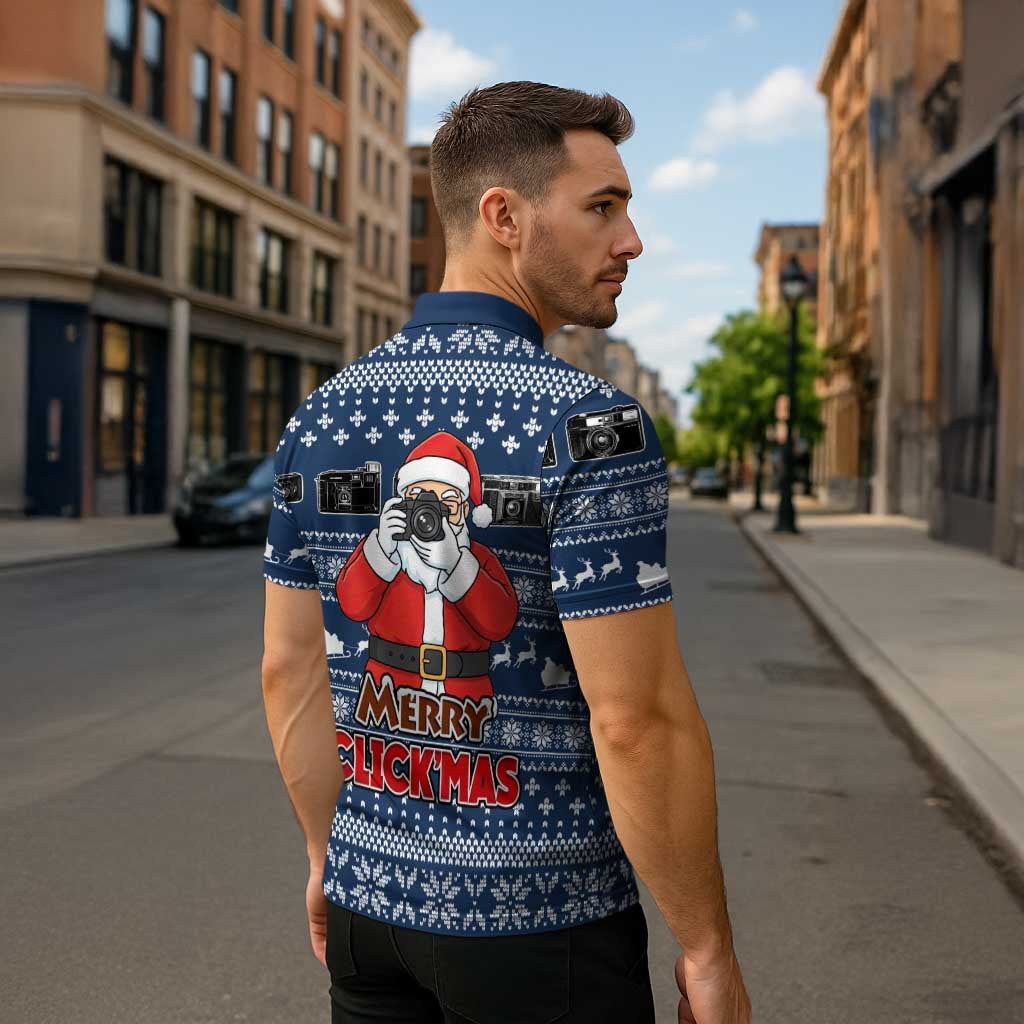 Merry Clickmas Christmas Zipper Polo Shirt Xmas Holiday Patterns - Wonder Print Shop