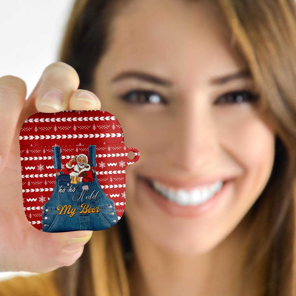 Ho Ho Hold My Beer Santa Christmas Design AirPods Case Xmas Holiday Patterns - Wonder Print Shop