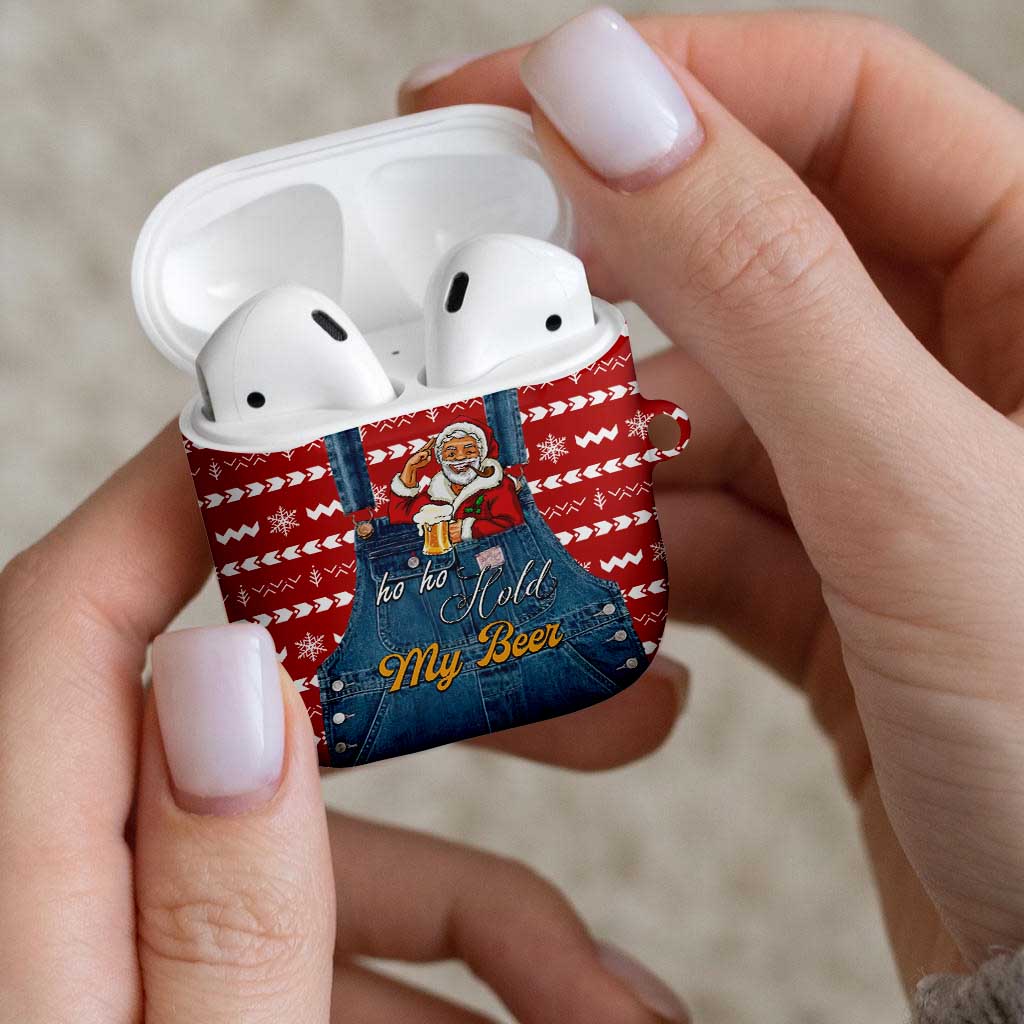 Ho Ho Hold My Beer Santa Christmas Design AirPods Case Xmas Holiday Patterns - Wonder Print Shop