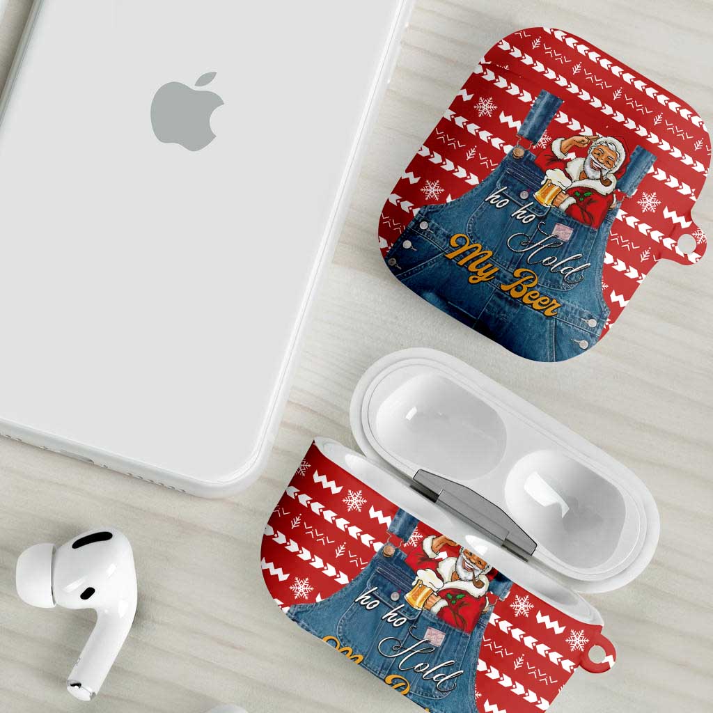 Ho Ho Hold My Beer Santa Christmas Design AirPods Case Xmas Holiday Patterns - Wonder Print Shop