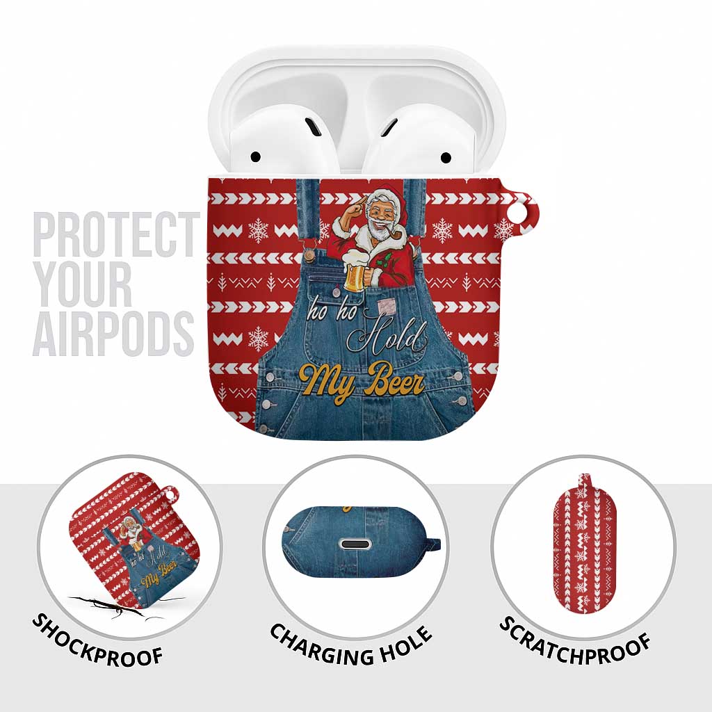 Ho Ho Hold My Beer Santa Christmas Design AirPods Case Xmas Holiday Patterns - Wonder Print Shop