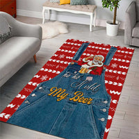 Ho Ho Hold My Beer Santa Christmas Design Area Rug Xmas Holiday Patterns - Wonder Print Shop
