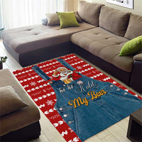 Ho Ho Hold My Beer Santa Christmas Design Area Rug Xmas Holiday Patterns - Wonder Print Shop