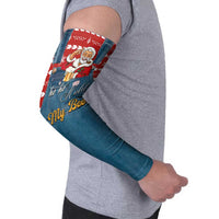 Ho Ho Hold My Beer Santa Christmas Design Arm Sleeves Xmas Holiday Patterns - Wonder Print Shop