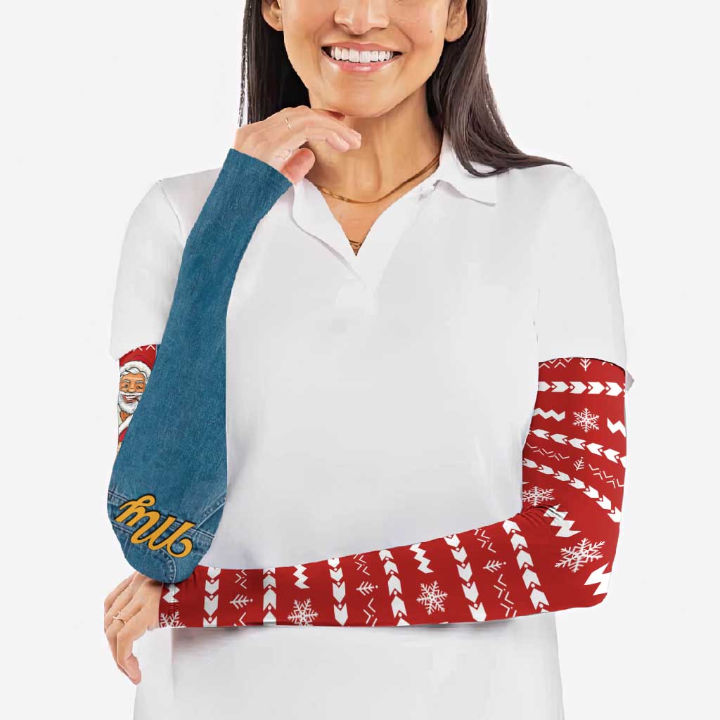 Ho Ho Hold My Beer Santa Christmas Design Arm Sleeves Xmas Holiday Patterns - Wonder Print Shop