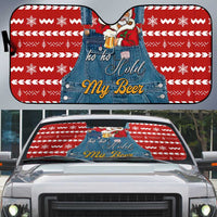 Ho Ho Hold My Beer Santa Christmas Design Auto Sun Shade Xmas Holiday Patterns - Wonder Print Shop