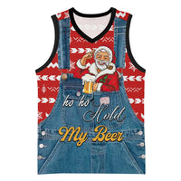 Ho Ho Hold My Beer Santa Christmas Design Basketball Jersey Xmas Holiday Patterns - Wonder Print Shop