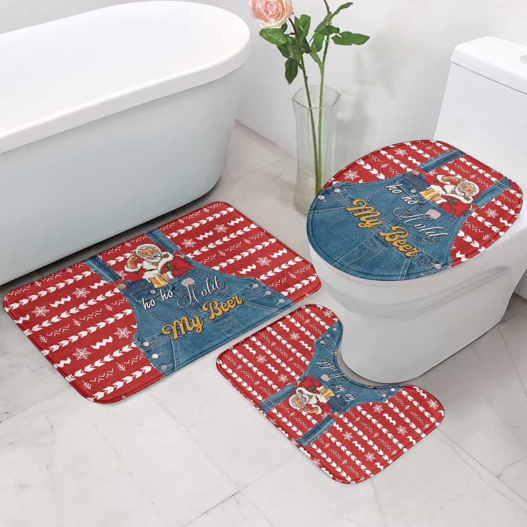 Ho Ho Hold My Beer Santa Christmas Design Bathroom Set Xmas Holiday Patterns - Wonder Print Shop