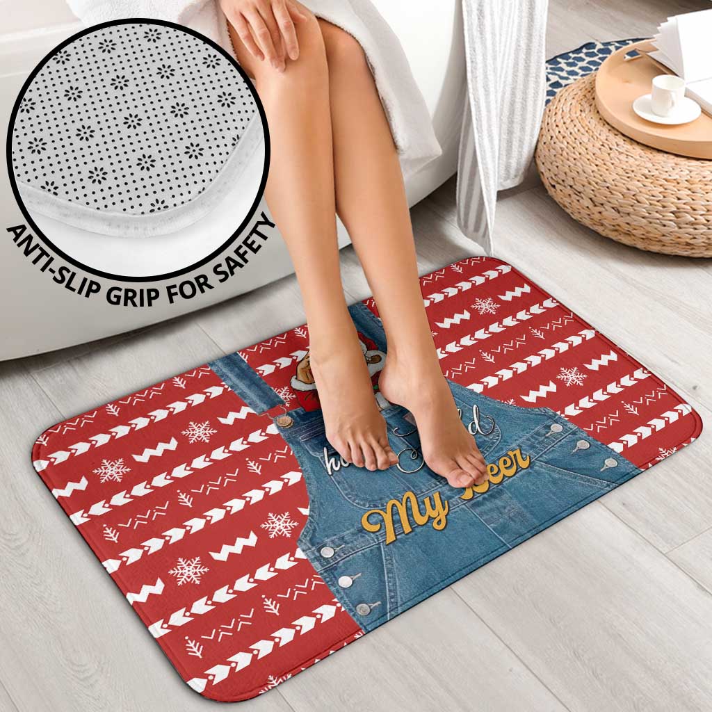 Ho Ho Hold My Beer Santa Christmas Design Bathroom Set Xmas Holiday Patterns - Wonder Print Shop