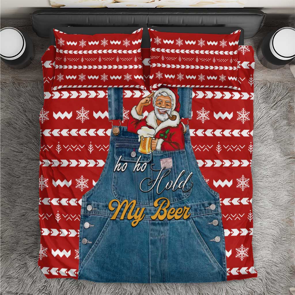 Ho Ho Hold My Beer Santa Christmas Design Bedding Set Xmas Holiday Patterns - Wonder Print Shop