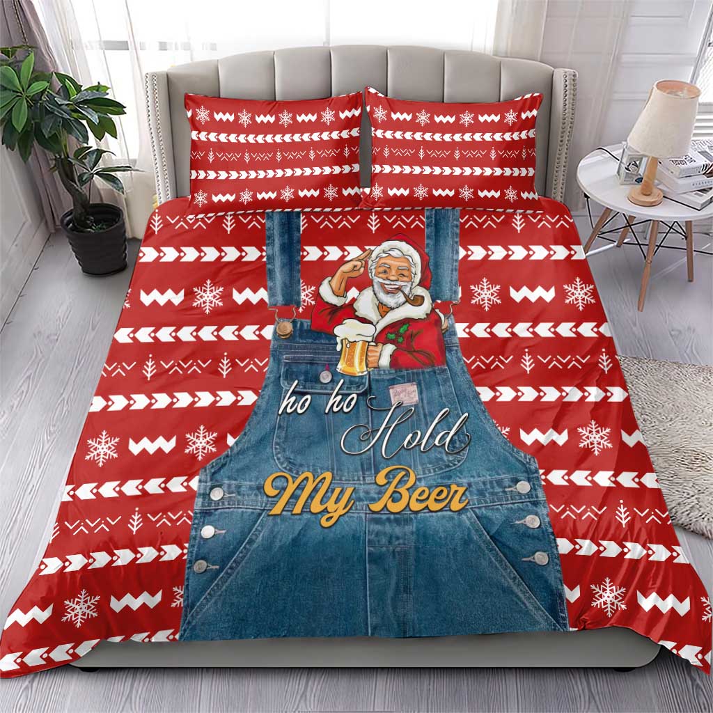 Ho Ho Hold My Beer Santa Christmas Design Bedding Set Xmas Holiday Patterns - Wonder Print Shop