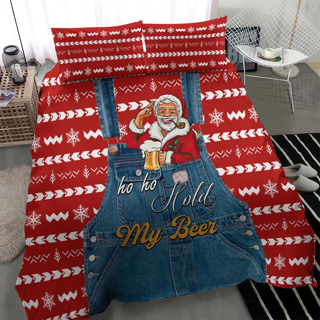 Ho Ho Hold My Beer Santa Christmas Design Bedding Set Xmas Holiday Patterns - Wonder Print Shop