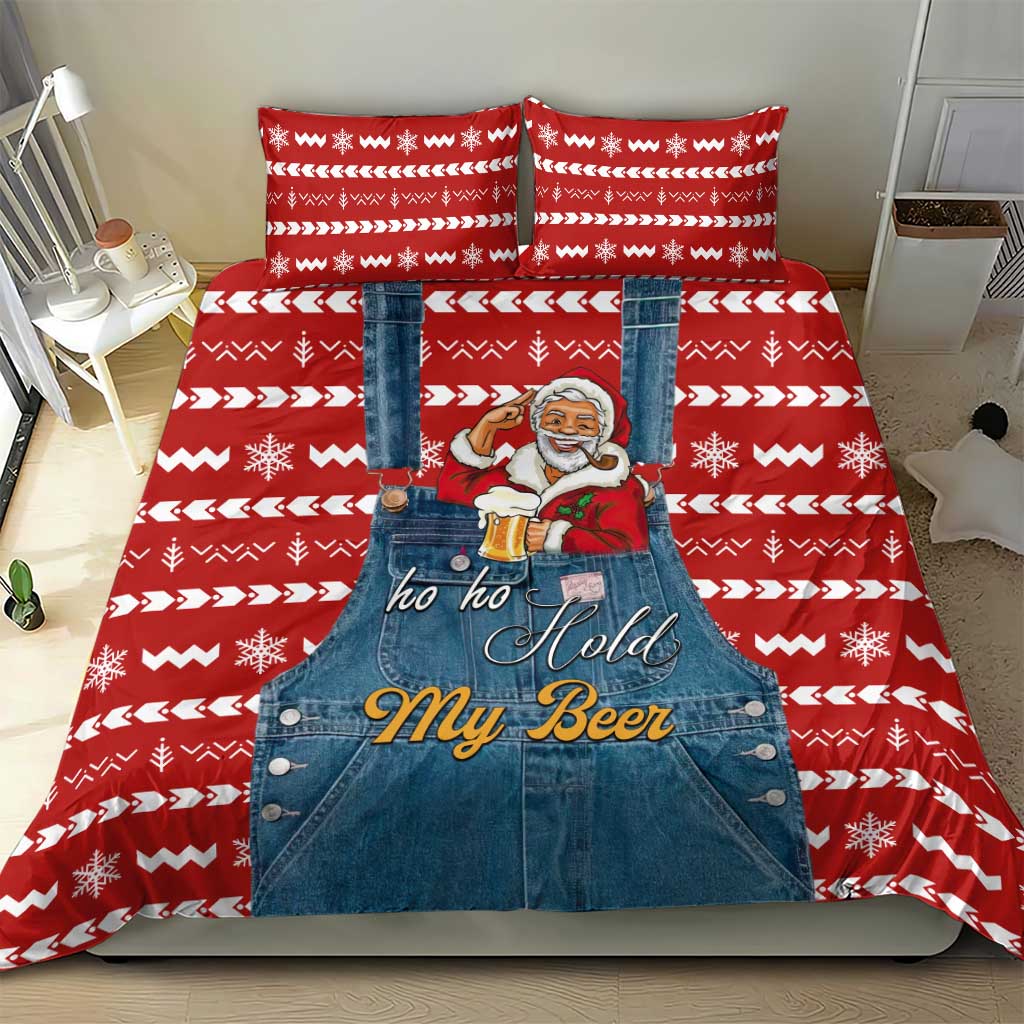 Ho Ho Hold My Beer Santa Christmas Design Bedding Set Xmas Holiday Patterns - Wonder Print Shop