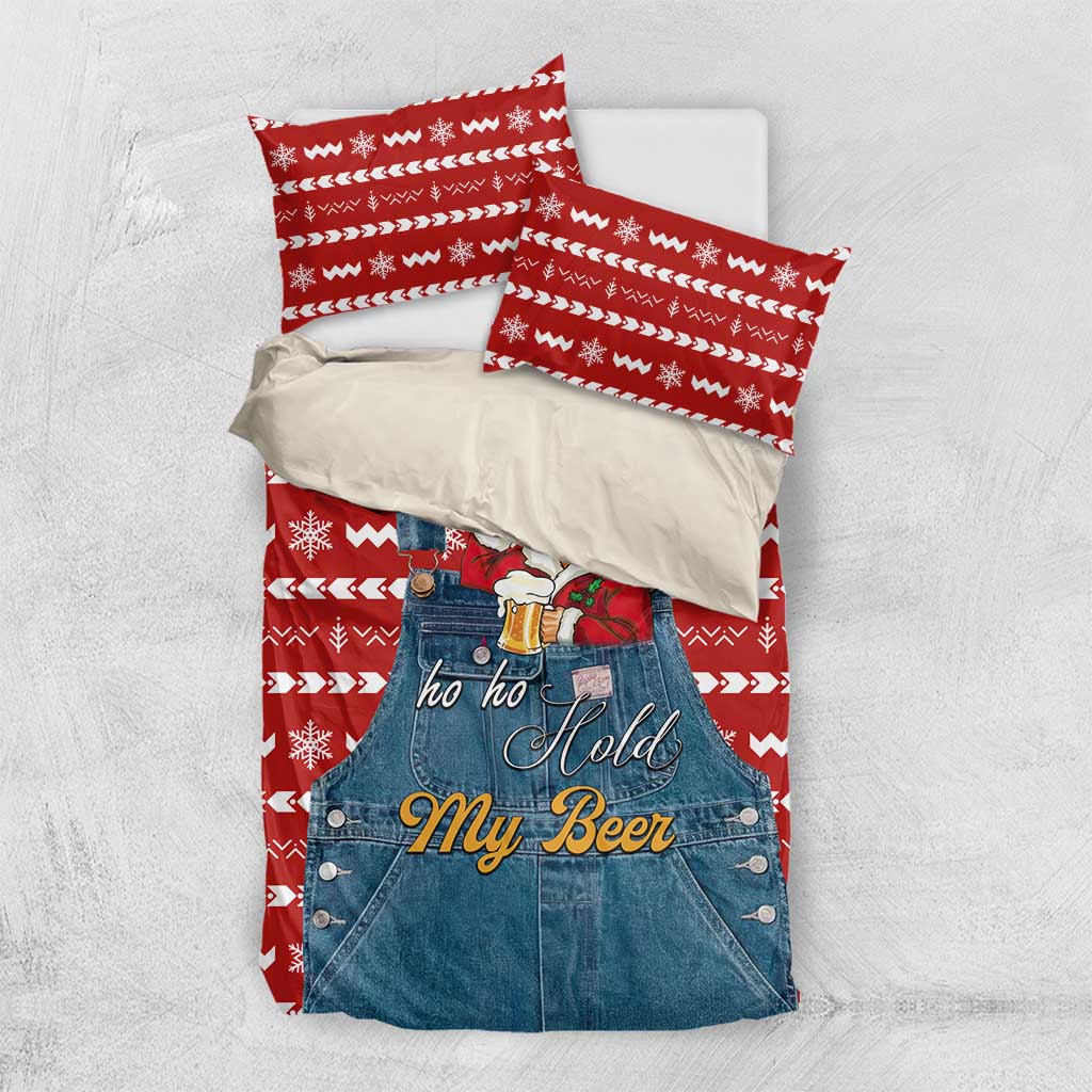 Ho Ho Hold My Beer Santa Christmas Design Bedding Set Xmas Holiday Patterns - Wonder Print Shop
