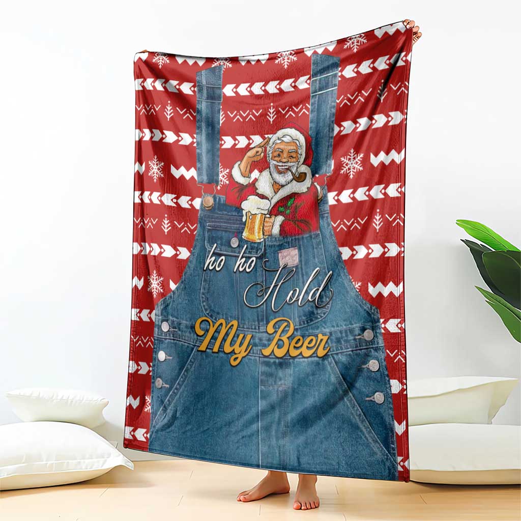 Ho Ho Hold My Beer Santa Christmas Design Blanket Xmas Holiday Patterns - Wonder Print Shop