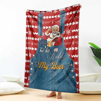 Ho Ho Hold My Beer Santa Christmas Design Blanket Xmas Holiday Patterns - Wonder Print Shop
