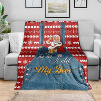 Ho Ho Hold My Beer Santa Christmas Design Blanket Xmas Holiday Patterns - Wonder Print Shop